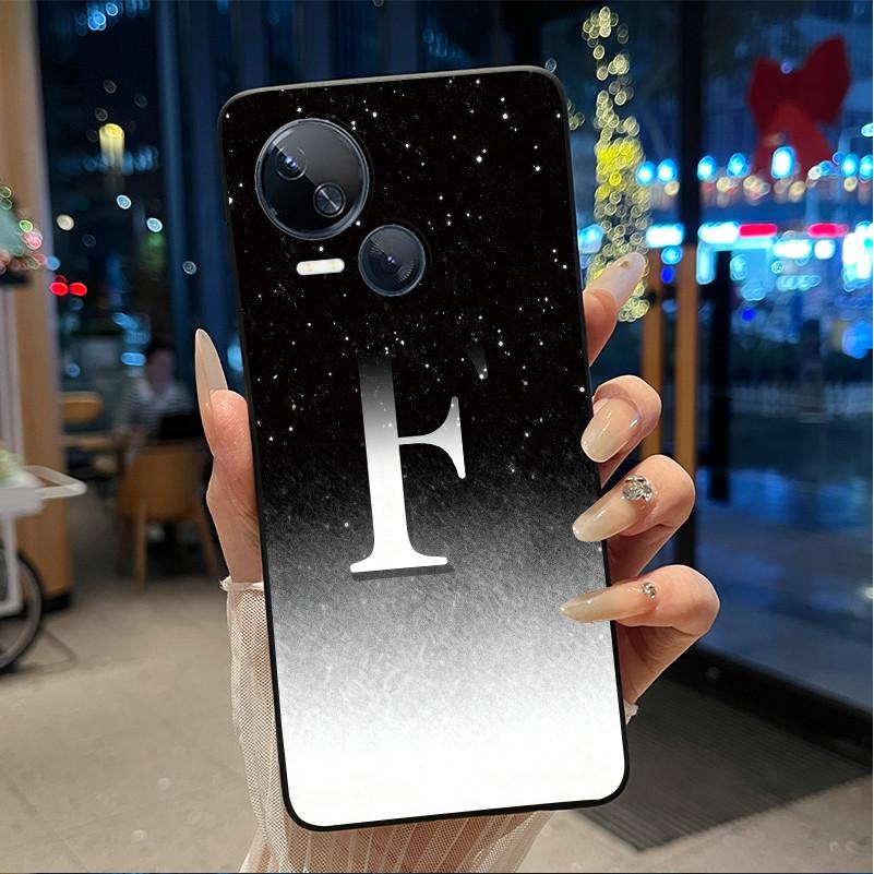 Защитный чехол от царапин для Tecno Spark 10 5G, модный новый, с черными и розовыми буквами и цветком, из мягкого силикона, черная задняя крышка