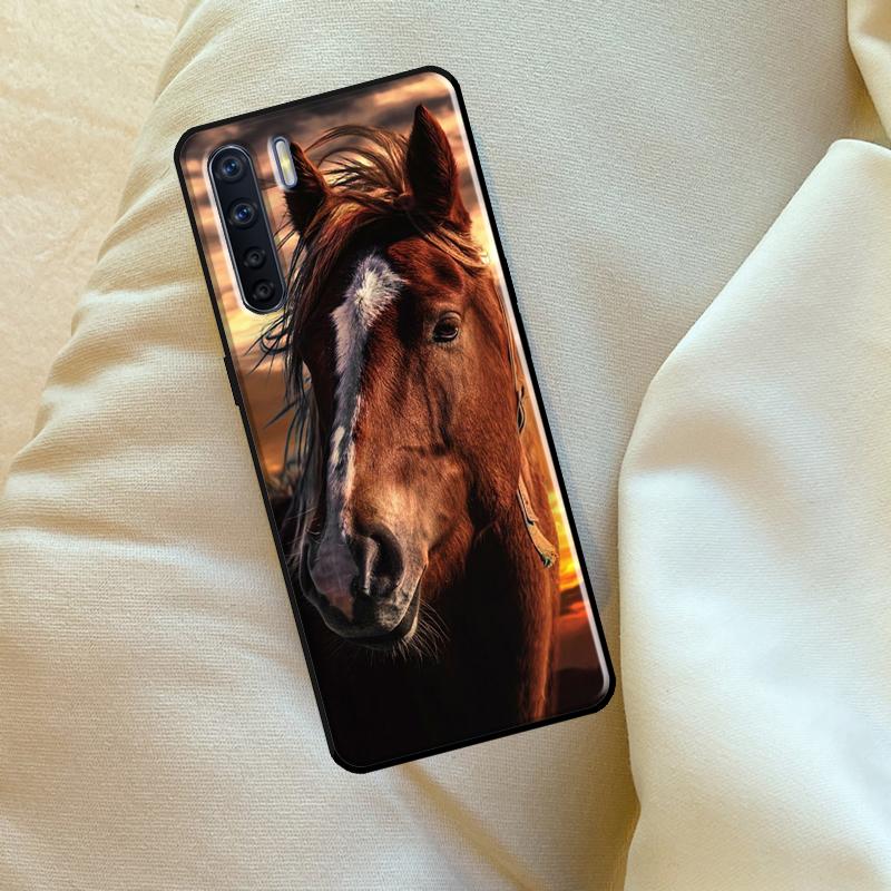 Крутой Чехол с Бегущими Лошадьми для Oppo A17 A94 A74 A54 A60 A40 A80 A16 A76 A96 A98 A58 A78 A18 A38 A57 A15 A5 A6 Pro