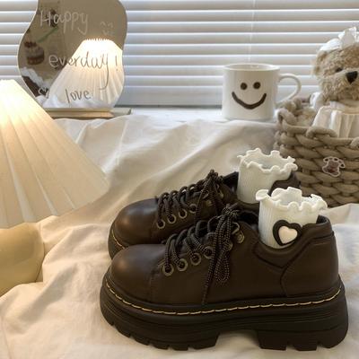 Туфли Мэри Джейн из искусственной кожи для женщин, массивный каблук 5 см, платформа, японский стиль, каваи, лолита, офисная школьная форма, черные, коричневые