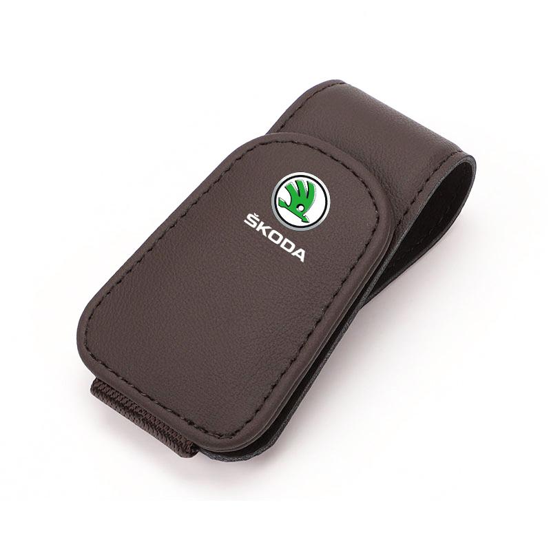CWWR6 Car Eyeglass Holder Glasses Storage Clip for Skoda Octavia Kodiaq Fabia Superb Karoq Auto Sunglasses Holder Interior Accessories