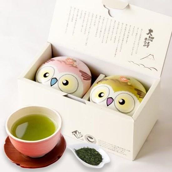 Arahataen Shizuoka Tea Owl Can 80g2 Bottles Boxed Green Gift Suzuko Present Leaves Deep Steamed