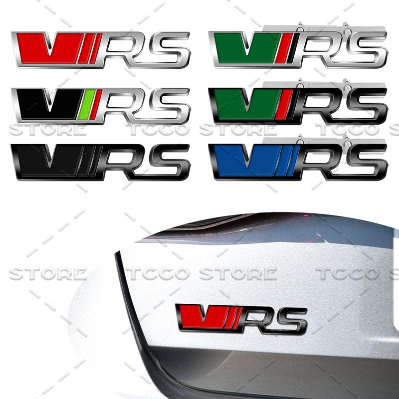 JBIW9 3D Chrome Metal Car Styling VRS Logo Front Grille Emblem Sticker For Skoda Octavia Fabia Rapid Superb Kodiaq Rear Trunk Decor