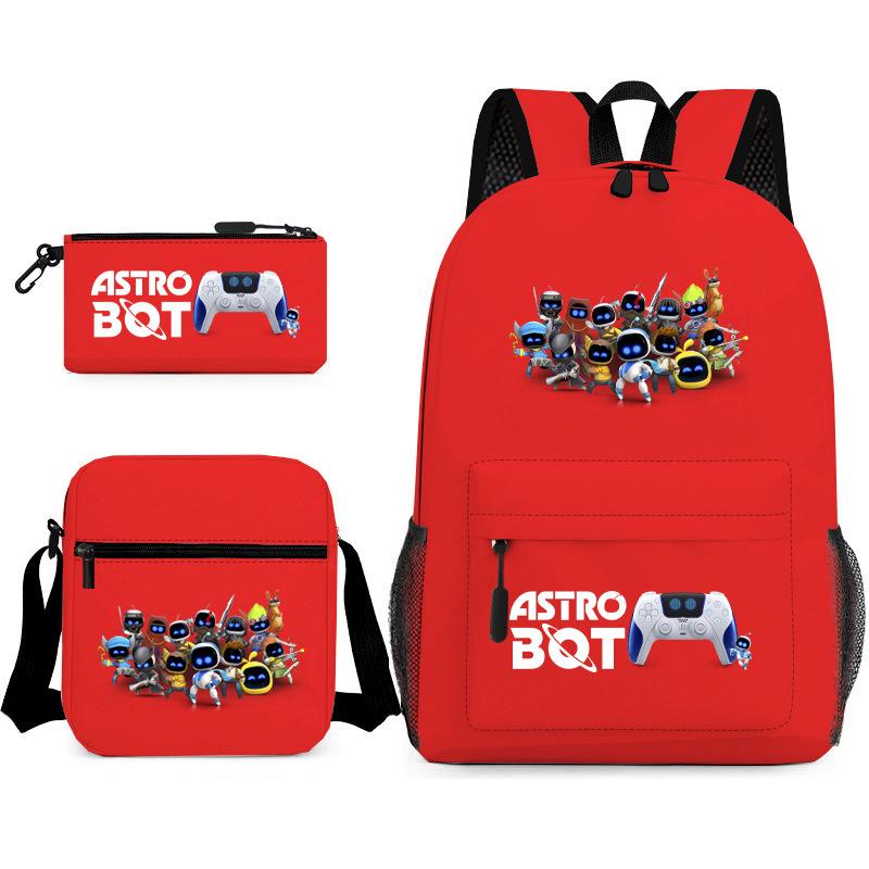 Teen Schoolbag, Universe Robot, Primary School Student Starry Sky Personality Heat Transfer Backpack Three-piece Set