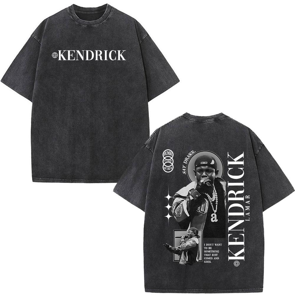 Rapper Kendrick Lamar DAMN Washed T-shirts Men's Women Clothing Fashion Vintage Casual Oversized Short Sleeve T Shirt Streetwear