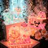 Handmade Crystal Night Light Clock DIY Set: Children's Educational Cartoon Gift for Girls.