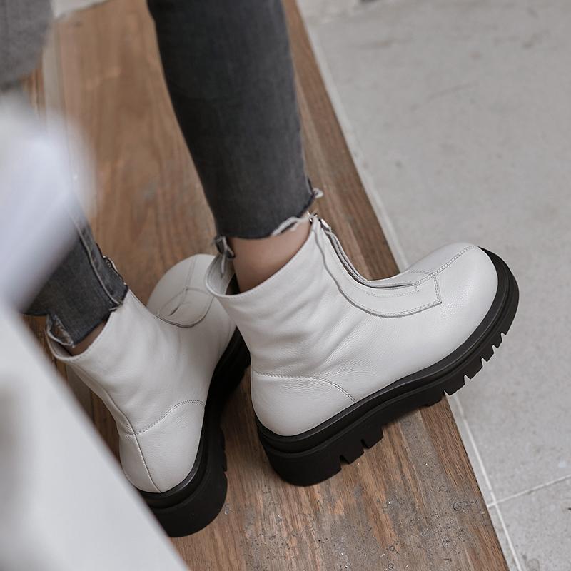 New Style Boots Sexy Women 'S Leather Autumn Platform Black Casual Platform Shoes Women 'S Shoes High Quality Motorcycle Boots