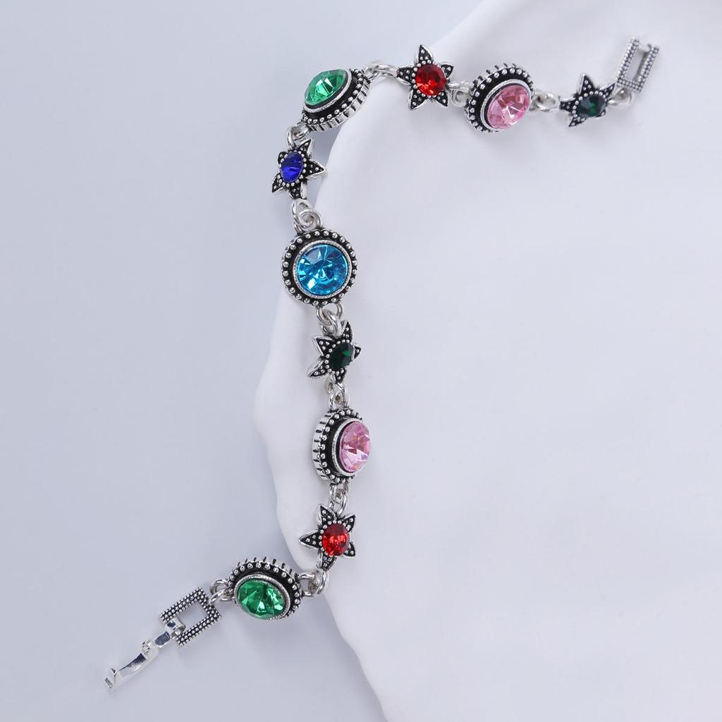 Универсальный ретро этнический браслет с геометрическим круглым дизайном и стразами