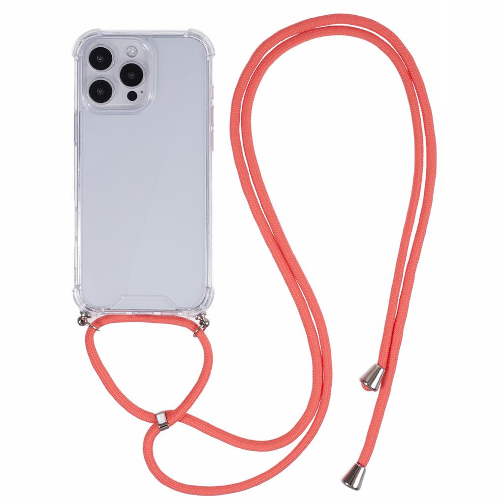 Для iPhone 16 Pro Чехол Усиленные 4 угла Акрил+ТПУ Чехол для телефона с регулируемым шнурком
