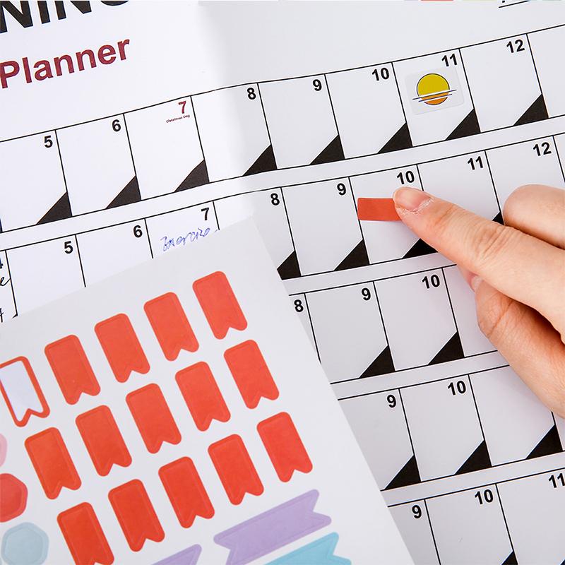 365 Таблица планирования 2025 Ежедневник с цветными точками Наклейки Настенный календарь Расписание Список дел Проверка Памятка