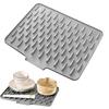 Silicone Drain Mat Thick Dish Drying Mat with Drainage Heat-Resistant Non-Slip Bar Sink Drying Pad for Countertops
