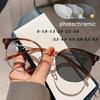 Luxury Round Myopia Glasses Men Women Clear Lens Prescription Color Changing Minus Eyeglasses Anti-blue Ray Eyewear Diopter