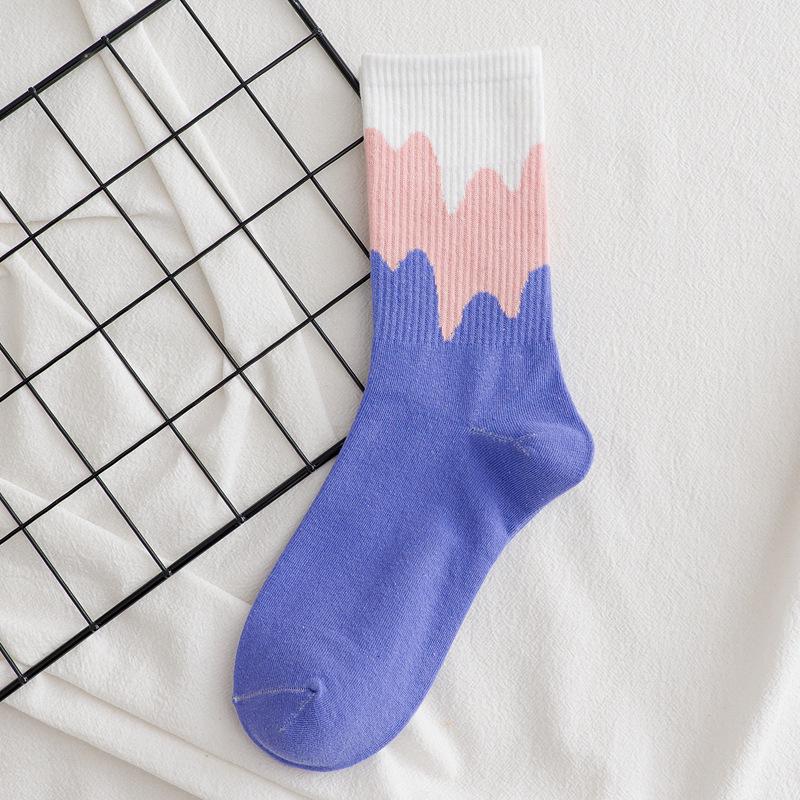 Милые женские носки с рисунком мороженого в корейском стиле, весна/осень, японская мода, чулки средней длины