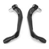 Pair of Motorcycle Brake Clutch Levers Black Protect Guard for 0.9in Aperture Handlebar