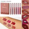 YOUNG VISION Matte Matte Lip Gloss Set 6 шт. Набор глазури для губ Бархатная помада для макияжа