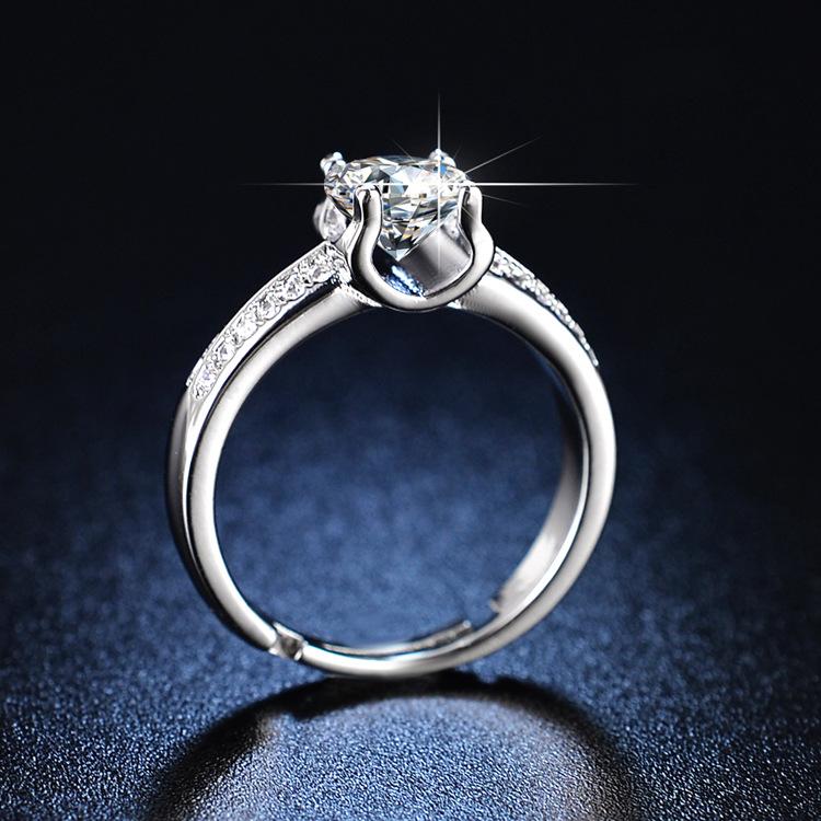 Bullhead Group Inlaid Zircon Simulation Moissanite Fashion Temperament Open Ring