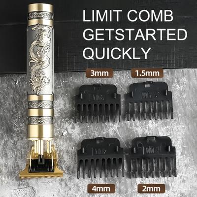 1 комплект Машинка для стрижки волос Нулевое расстояние лезвия Острый режущий элемент Без застревания волос Деликатный узор Ретро кнопочный триммер для волос