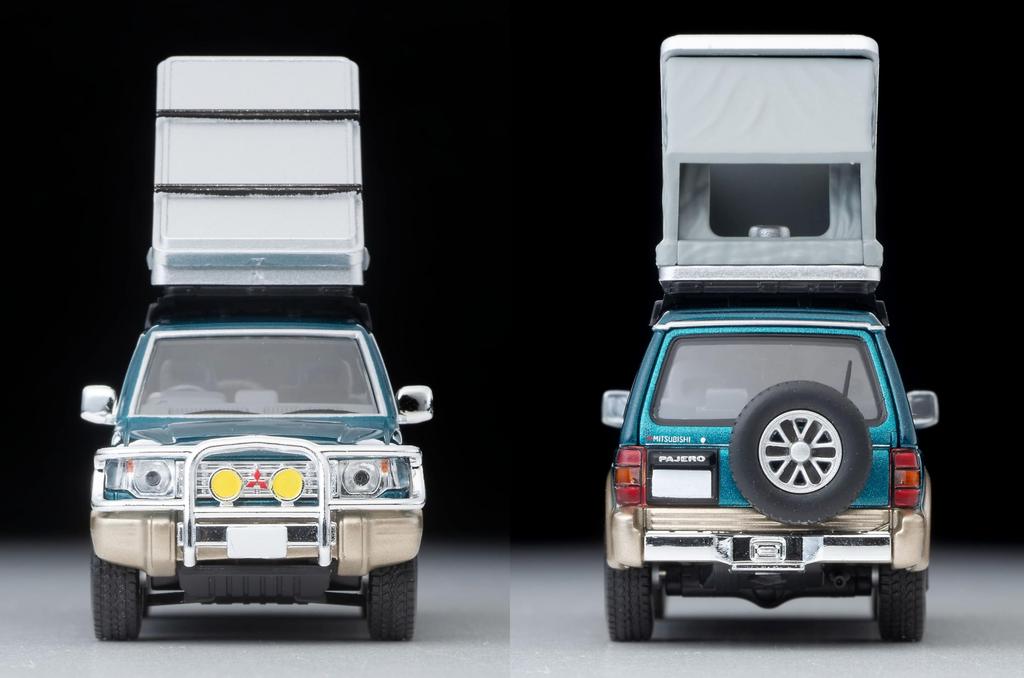 TOMYTEC Tomica Limited Vintage Neo 164 LV-N206c Mitsubishi Pajero Mid Roof Wide VR Автомобиль с дополнительными деталями GreenBeige 1991 модель с палаткой и