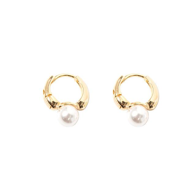 S925 Silver Simple Celebrity Style Gold Pearl Drop Earrings For Woman  Korean Fashion Jewelry Wedding Girl's Sweet Accessories