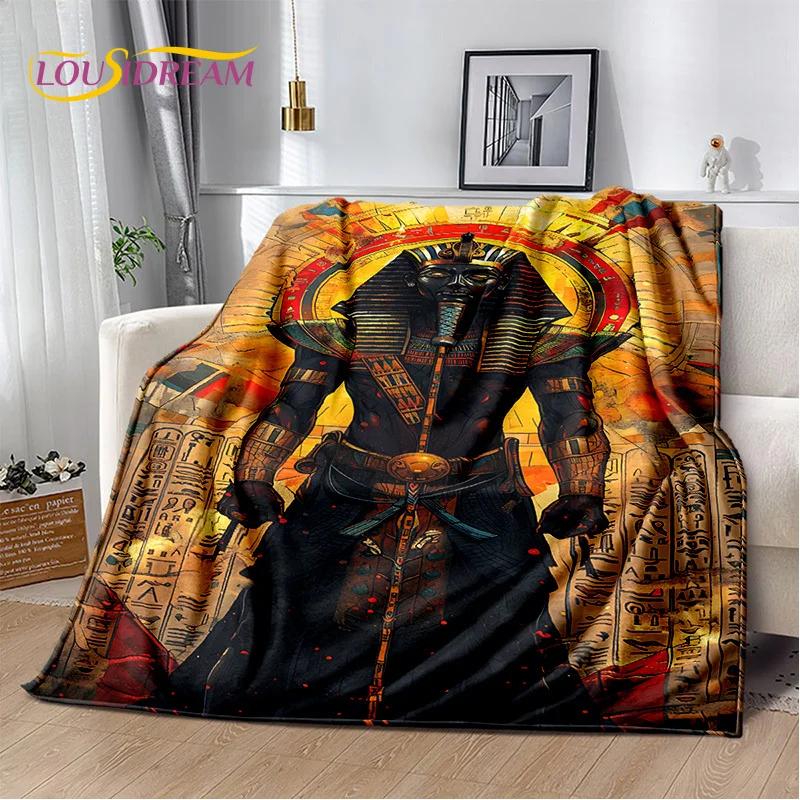 2025 Ancient Egypt Death Anubis Pharaoh Horus Mythology Soft Blanket,Soft Throw Blanket for Home Bedroom Bed Sofa Cover Child