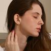 MamacitaSlay Минималистичные Круглые Серьги с Цирконами и Двумя Цепочками с Кисточками Повседневные Водонепроницаемые Титановая Нержавеющая Сталь Украшения для Женщин