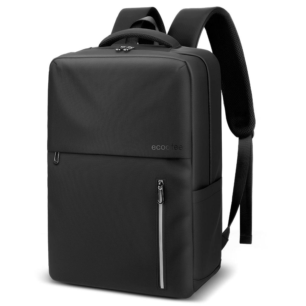 ecoofee Backpack Mens Business Waterproof Large Capacity Lightweight A4 Compatible 15.6 Inch PC Storage Water-Resistant Zipper Commuting Rucksack Trip
