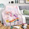 Unicorn Rainbow Personalized Home Customize Your Name Blankets Cozy Soft Lightweight Allseason Multipurpose Blanket For Picnics Sofas Offices Beds