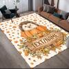 Custom Name,Autumn Pumpkin Animal Home Sofa Decoration for Living Room & Bedroom, Non‑Slip Play Flannel Floor Mat for Game Room