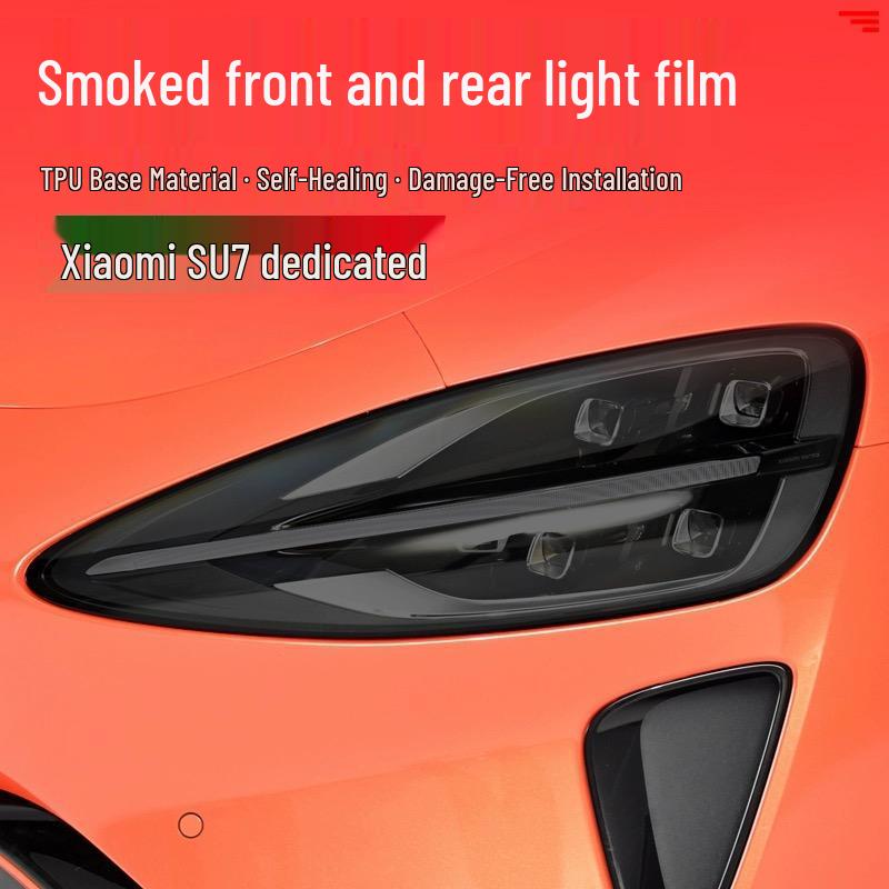 Пленка дляsmoked фар и меняющих цвет задних фонарей Xiaomi SU7-Ultre (Черный, ТПУ)