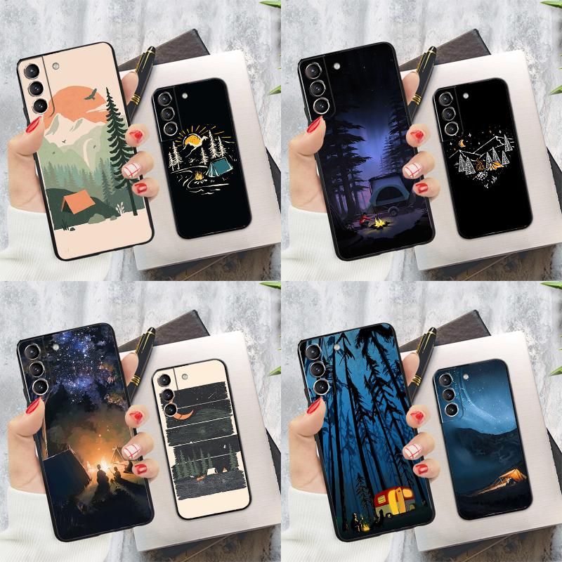 Nature Camping Art Phone Case For Samsung Galaxy S22 S23 S24 Ultra S20 S21 S24 FE S9 S10 Plus Note 10 20 Ultra