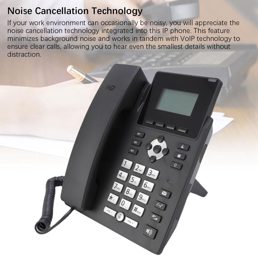 IP-телефон 2,4 дюйма IP-телефон VoIP-аккаунты 2,4-дюймовый цветной дисплей Двухпортовый Gigabit Ethernet Настольный бизнес-медиафон IP-телефон