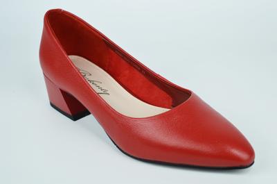 Туфли лодочки на низком каблуке Berkonty 2090202 35 Красный кожа