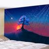 Печатный гобелен Фэнтези Звездное небо Дерево Пейзаж Настенный Гобелен Гостиная Спальня Фон Красивый