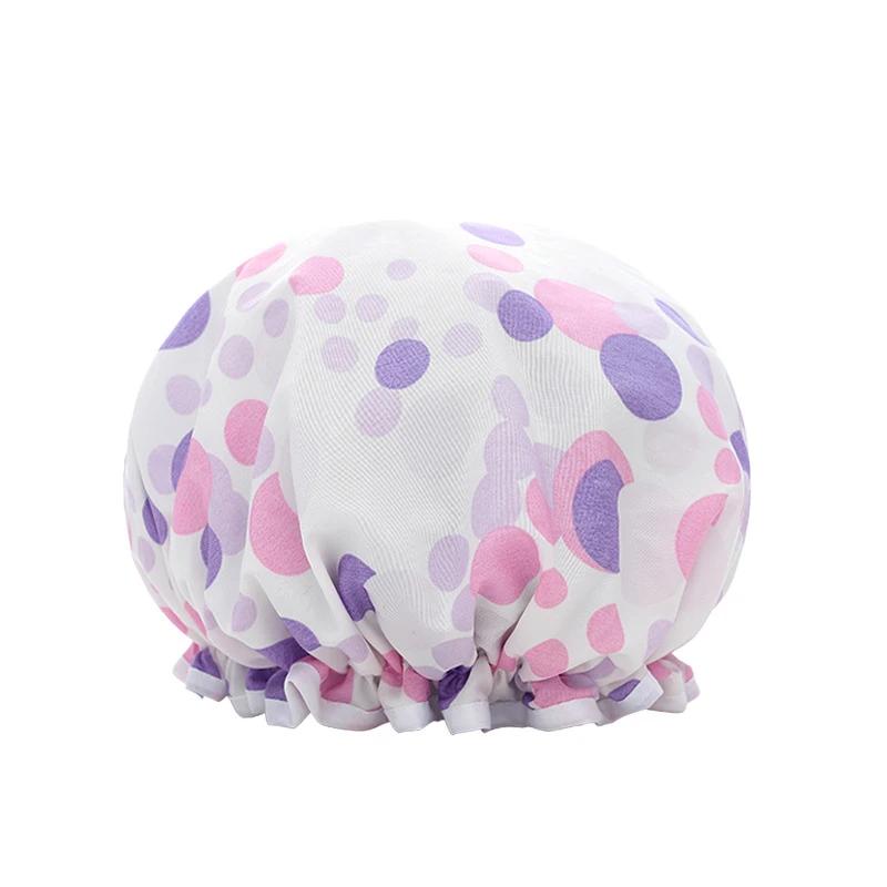 Women Hair Cap Hat Supplies Bathroom Double Layer Shower Waterproof Thick Cover Accessories