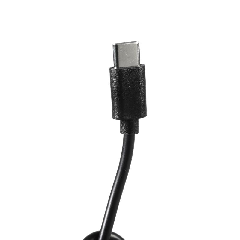 Portable USB to Type C Charging Cable with Power Switching Button Male to Male Connectors Wire Support 5V3A Charging