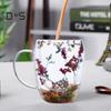 Кружка для кофе из прозрачного стекла с двойными стенками и сухоцветами 250/350 мл, изолированная стеклянная кружка для горячих и холодных напитков, чашка для капучино, латте, эспрессо, уникальный подарок