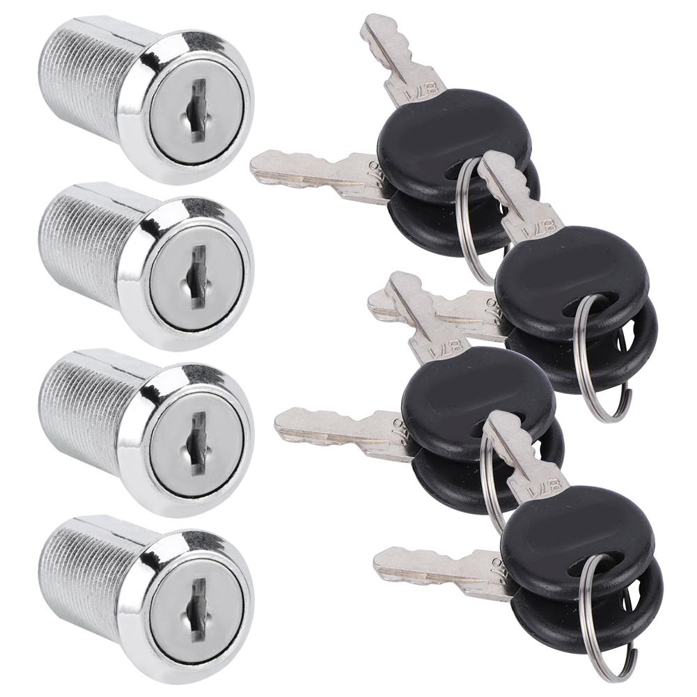 4 Set Cam Lock Zinc Alloy File Cabinet Mailbox Drawer Slidding Door Safety Locks with