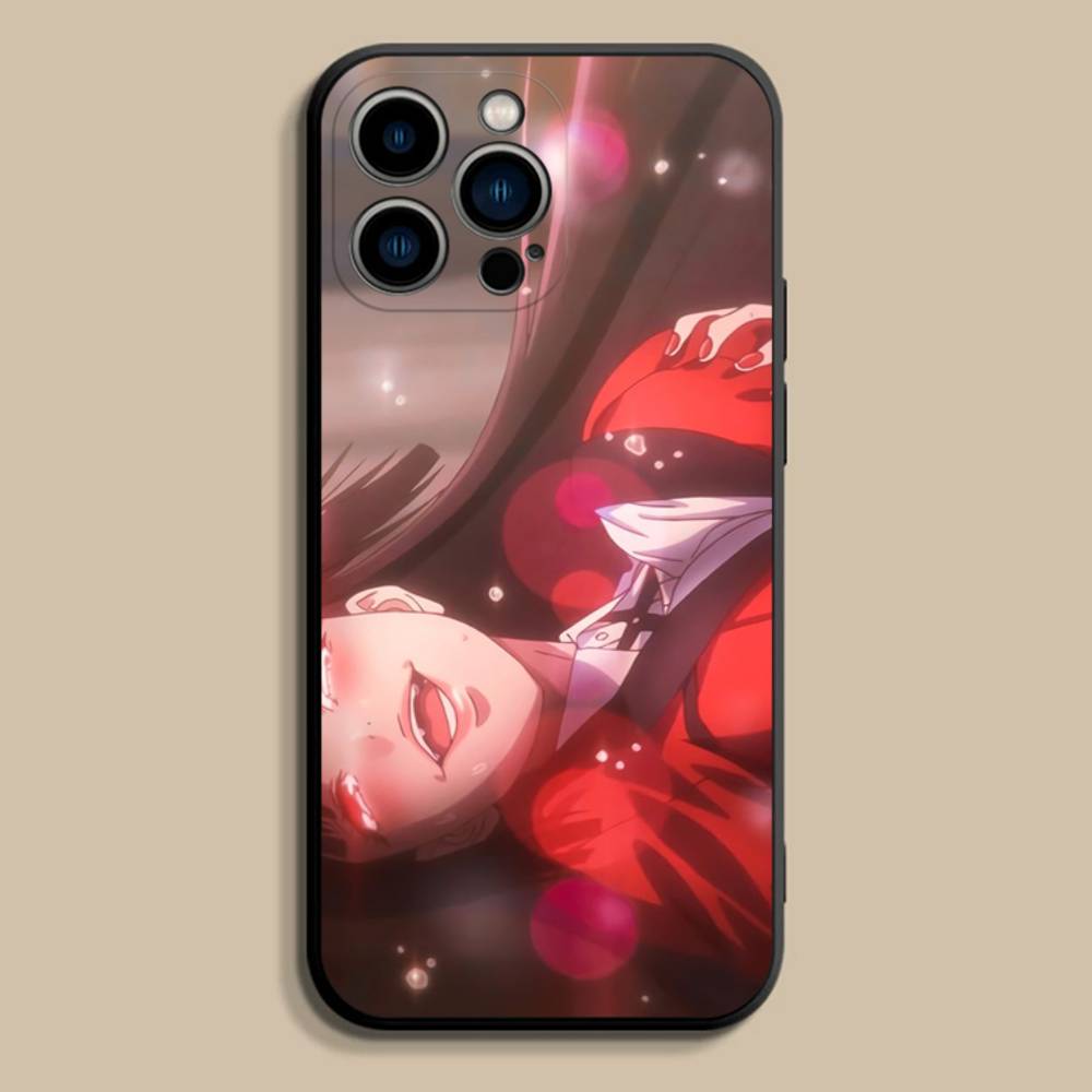 Чехол для телефона с персонажами J-Jabami Y-Yumeko из аниме Для iPhone 17,16,15,14,13,12,Pro,Max,Plus,E,SE4,Air,Mini Черный Мягкий Чехол