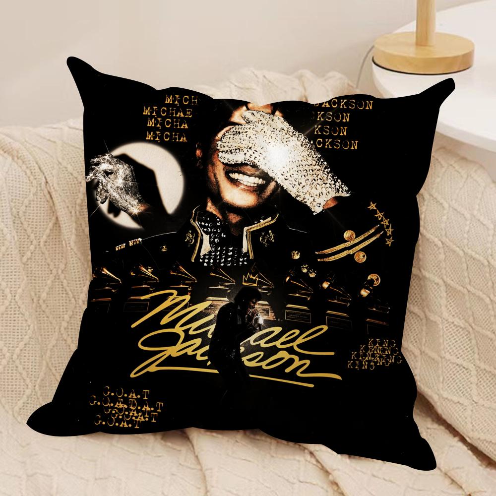 Singer Mmichael Jackson Cushion Cover Silky Short Plush Sofa Pillow Cover Hidden Zipper Soft Dustproof Case for Home Decor