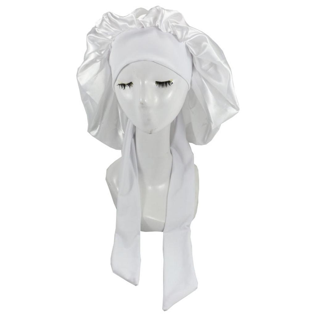 Satin Bonnet Silk Bonnet Hair Bonnet Size For Sleeping Satin Bonnet Stretchy Tie Band For Women Long Curly Braid Hair