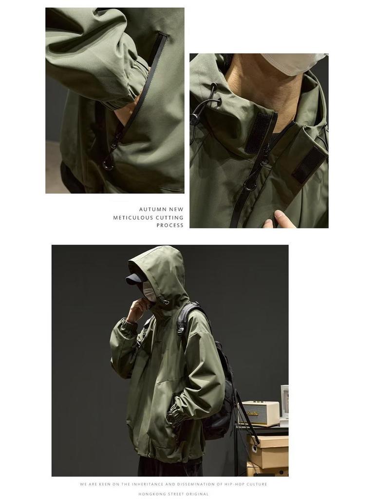 Мужская японская модная куртка для альпинизма с капюшоном — повседневная одежда на весну/осень