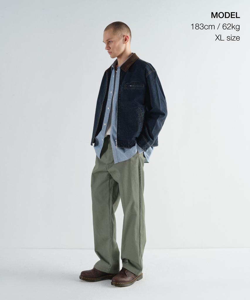 Musinsa Standard Denim Zip-Up Work Jacket [Dark Blue]