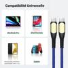 Chargeur Rapide 25W - E.F.Connection - Câble USB-C 60W - Compatible Samsung Galaxy S23/S24/S25 - 1M - Noir