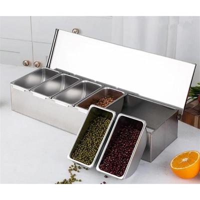 Высококачественная коробка для приправ из нержавеющей стали 304, коробка для приправ для шеф-повара ресторана отеля, с крышкой, контейнер для хранения приправ для дома