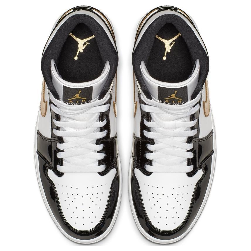 Air Jordan 1 Mid Patent 'Черно-золотой' Мужские 852542-007