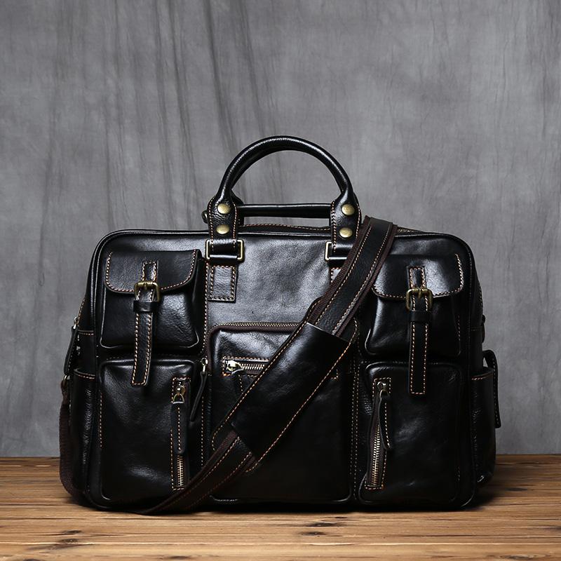 Ретро мужская кожаная сумка верхний слой коровья кожа портфель большая дорожная сумка сумка для ноутбука из конской кожи сумка через плечо