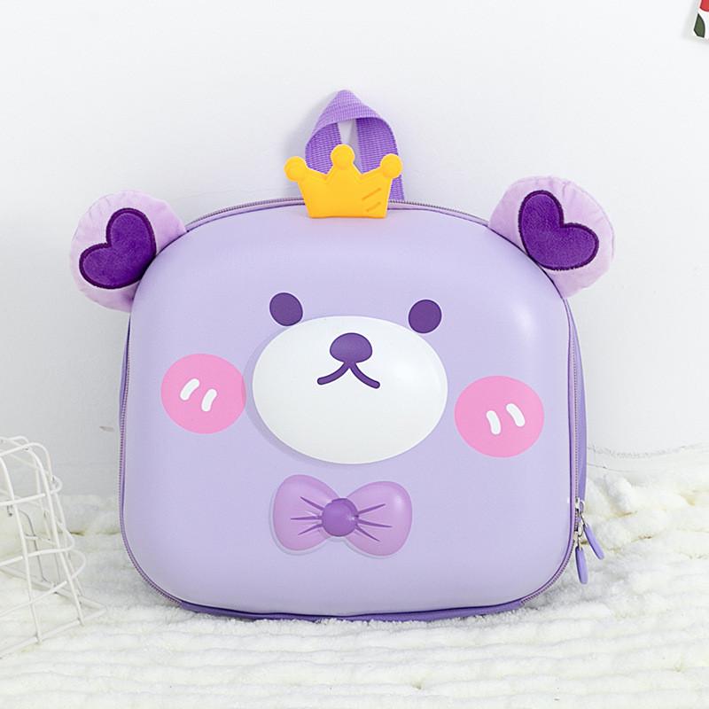 Crown Bear Print Toddler Backpack Kids Schoolbags Lightweight Outdoor Gifts