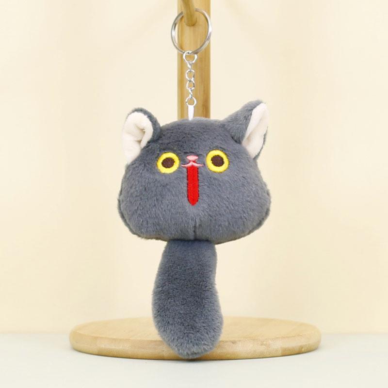 Adorable Plush Cat Keychain Cute Soft Stuffed Animal Bag Charm For Couples In Multiple Colors