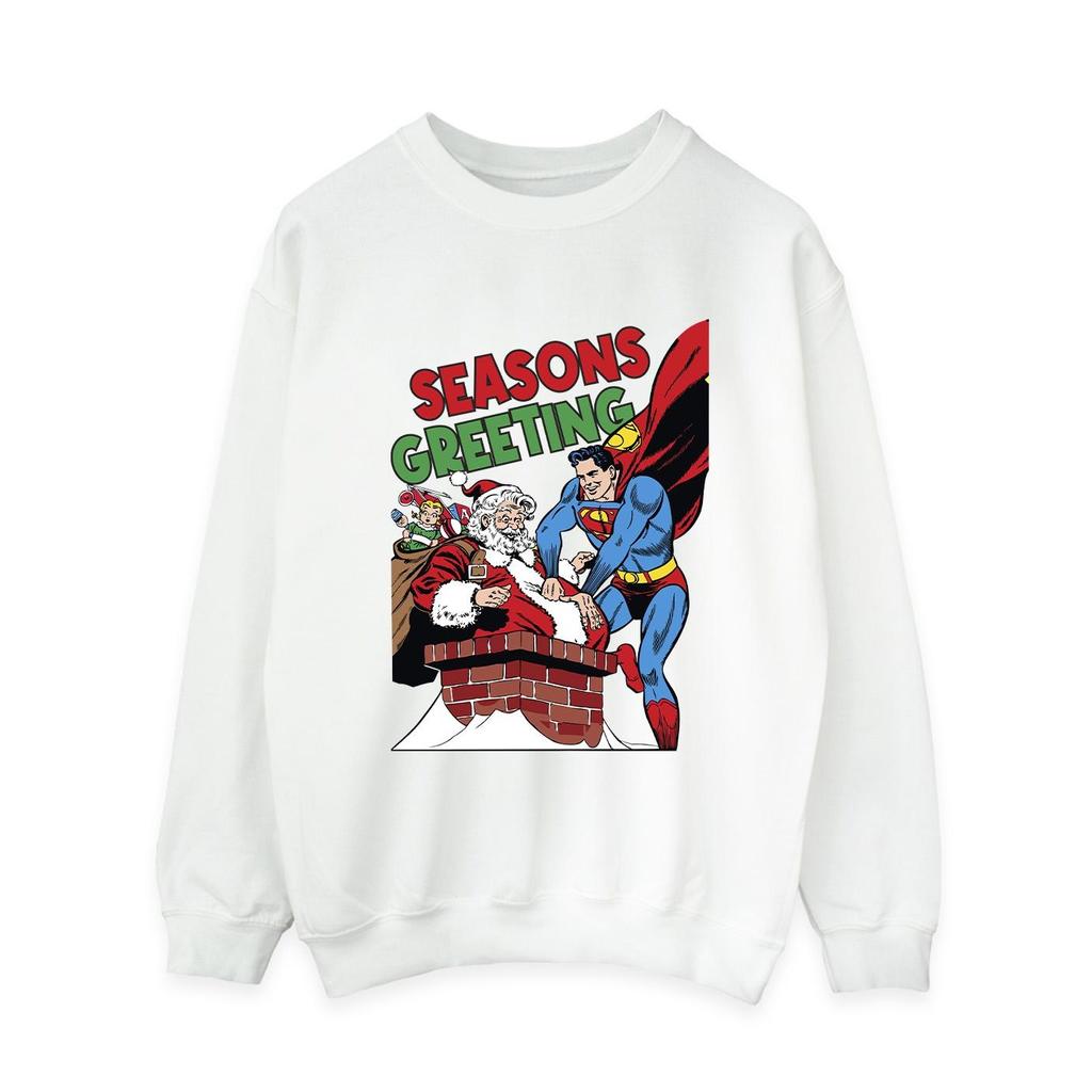 DC Comics Womens/Ladies Superman Santa Comic Sweatshirt