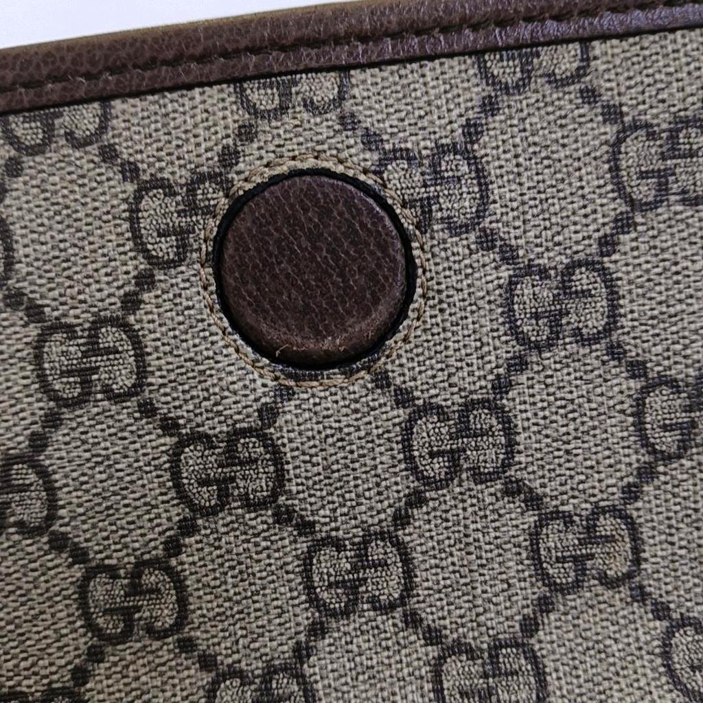 [Б/У] Серия Neo Vintage Золотая Фольга Логотип Монограмма Голова Тигра Декоративная Полосатая Плечевая Лямка Холст И Кожа Сумка-Мессенджер Cr - Хорошее #3NJZ60