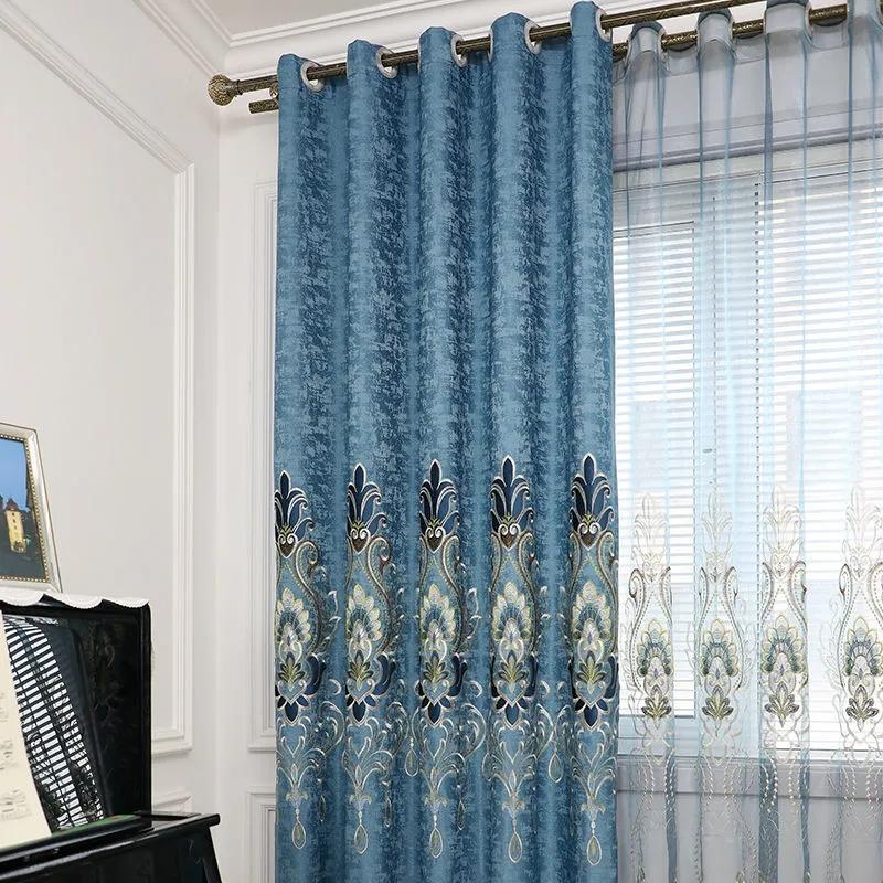 Плотные шторы из синели для гостиной, спальни, изоляционные домашние шторы, скандинавский современный стиль, карниз для штор